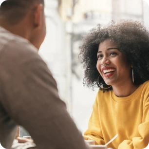 Two people is talking something